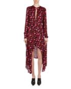 Gela Floral-print Silk High-low