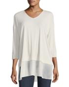Half-sleeve Silk Jersey Blouse,