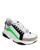 Men's Colorblock Chunky Runner Sneakers, White Pattern