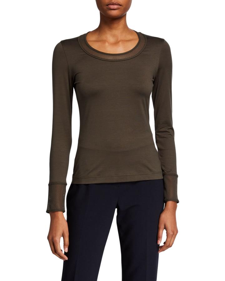 Scoop-neck Long-sleeve