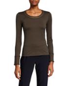 Scoop-neck Long-sleeve