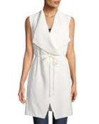 Tie-waist Draped Open-front Vest