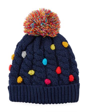 Rainbow Knots Knit Beanie