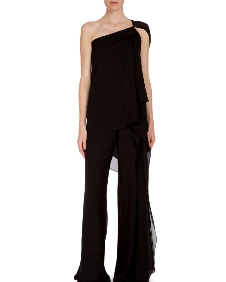 Bilton One-shoulder Draped Asymmetric Textured