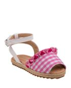 Gingham Ruffle Peep Toe Espadrille Sandals, Kid/toddler