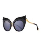 Black Moon Studded Ultra Cat-eye