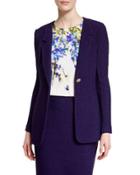 Windy Knit Rever-collar Jacket, Viola