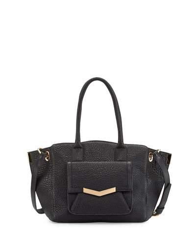Jo Medium Leather Tote Bag, Onyx