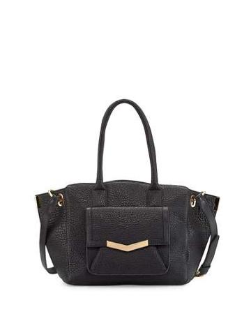 Jo Medium Leather Tote Bag, Onyx