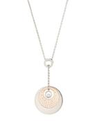 18k Two-tone Floating Diamond Pendant Necklace