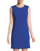 Epaulette-shoulder Crepe A-line Dress