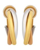 Estate 18k Yellow, White, & Rose Gold Trinity Earrings