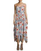 Floral-print Waterfall Dress, Print