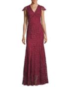 Howden V-neck Lace Evening Gown