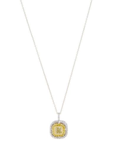 18k Two-tone Yellow & White Diamond Pendant Necklace