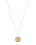 18k Two-tone Yellow & White Diamond Pendant Necklace