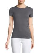 Short-sleeve Fitted Combed Cotton Crewneck Tee