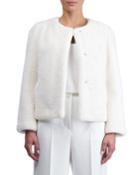 Round-neck Punched Beaver Fur Jacket