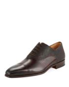 Men's Hand-antiqued Calfskin/suede Lace-up Oxford Dress