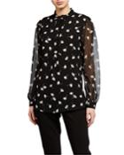 Tess Sheer-sleeve Poet Blouse