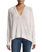 V-neck Trapeze Pullover Sweater,