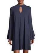 Double-bell-sleeve A-line Dress