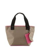 Small Geo-print Nylon Zip Tote Bag