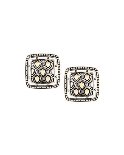 Naga Two-tone Square Post Earrings