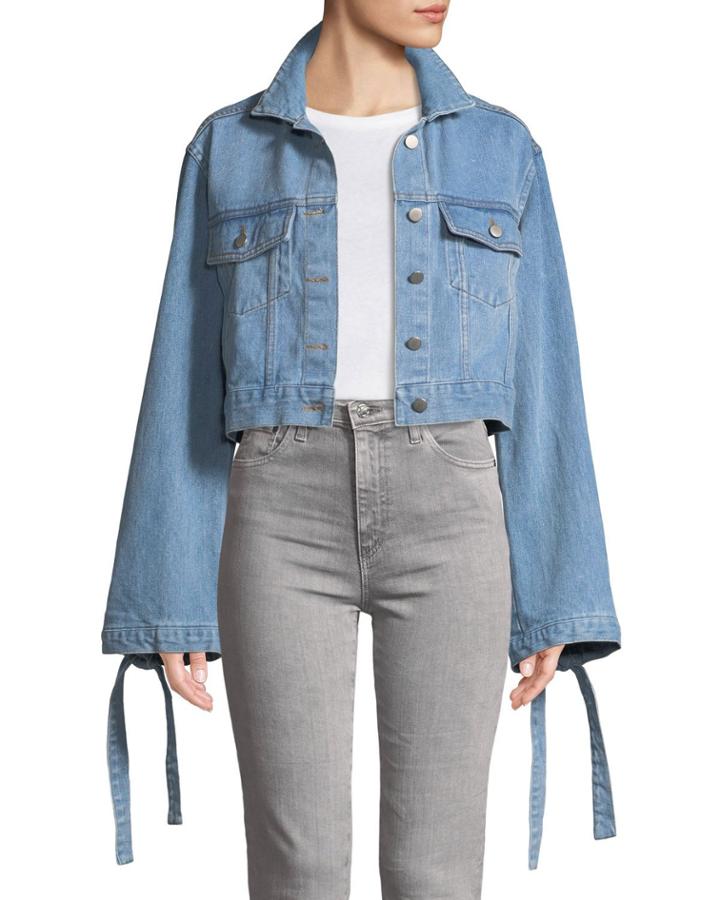 Denim Daze Flare-sleeve Crop Denim Jacket