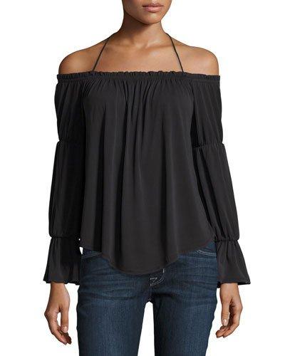 Off-the-shoulder Halter Blouse
