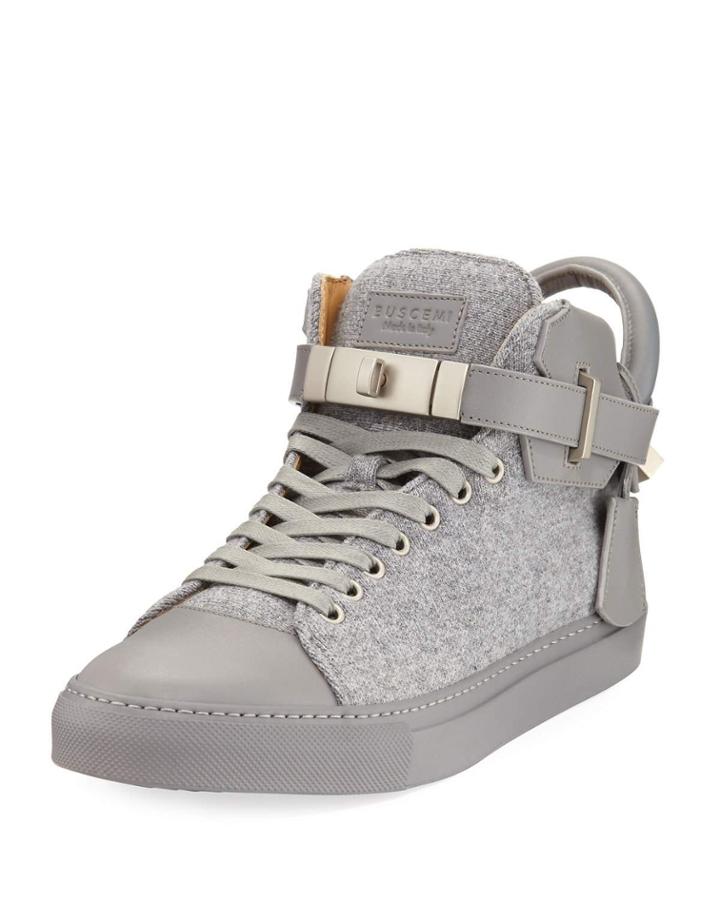 Men's 100mm Wool Mid-top Sneakers,