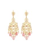 Long Chandelier Earrings, Pink