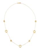 18k Yellow Gold Circle Station Necklace