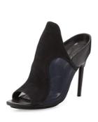 Aria Suede Mule Sandal, Black/blue
