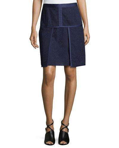 Envelope Skirt With Lace Embroidery, Ivory