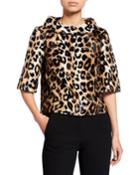 Faux Leopard Roll-neck