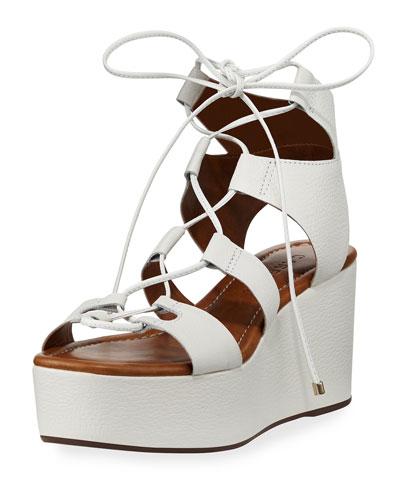Chloe Leather Strappy Wedge