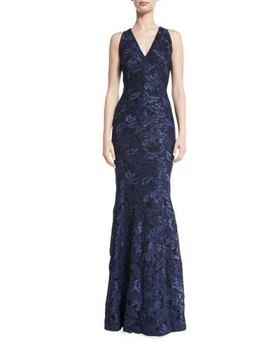 Sleeveless Lace Mermaid Gown,