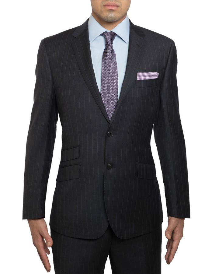 Men's Slim-fit Pinstriped Wool Two-piece