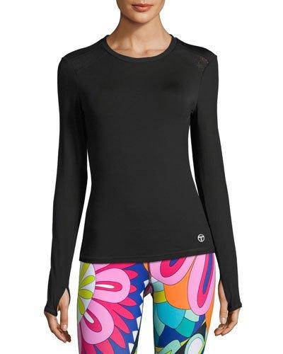 Core Solid Mesh-trim Top, Black