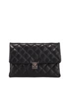 Kiera Diamond-quilt Leather Clutch Bag