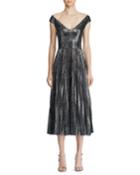 Fonda Metallic Glen-plaid Dress