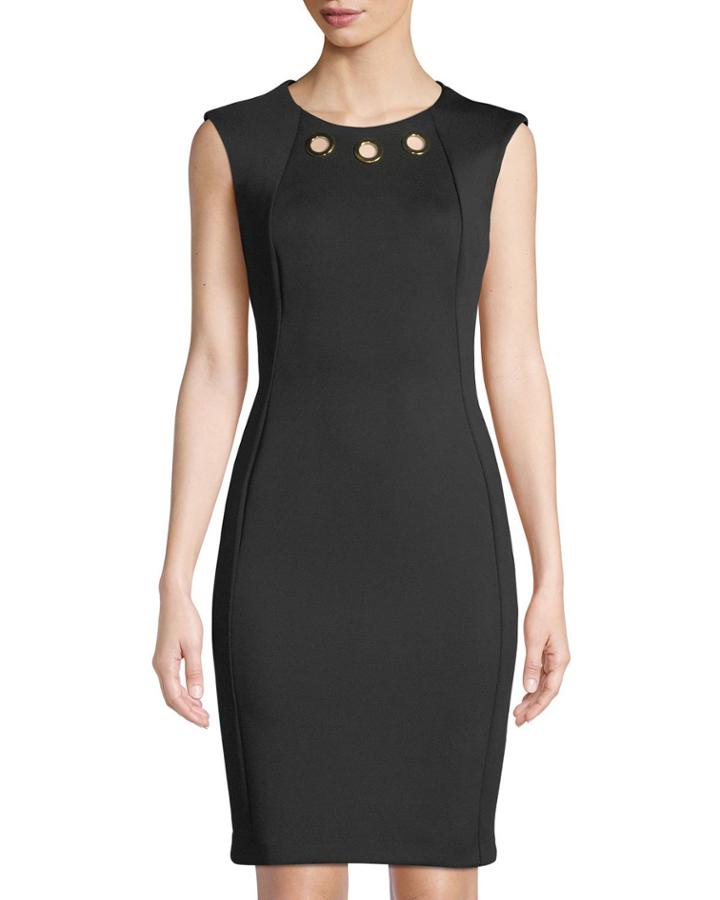 Sleeveless Grommet-neck