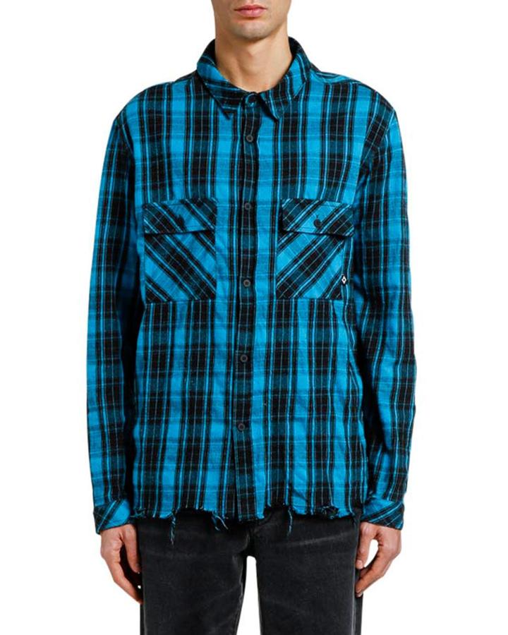 Men's County Check Unfinished-hem