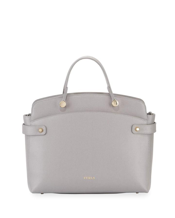 Bella Medium Saffiano Leather Top-handle Bag