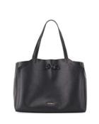 Kawaii L Leather Tote Bag, Onyx
