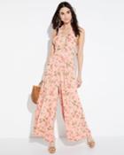 Vine-print Halter Jumpsuit