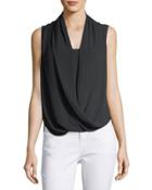 Sleeveless Wrap-front