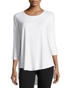 High-low Chiffon-back Jersey Top