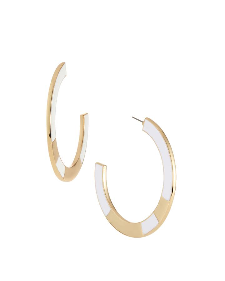 Epoxy Hoop Earrings, White